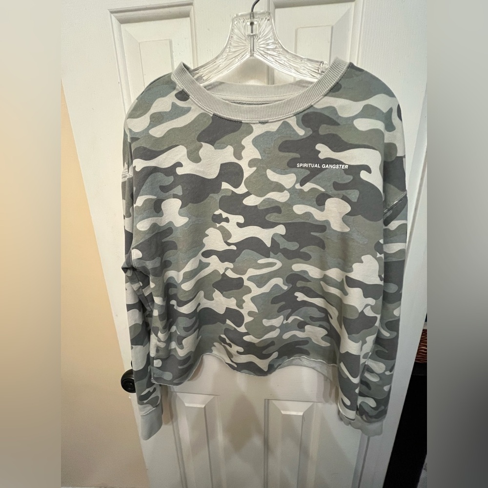 🙏🏾 LIKE NEW Spiritual Gangster Camo Mazzy Pullover Sweatshirt - Sz Large